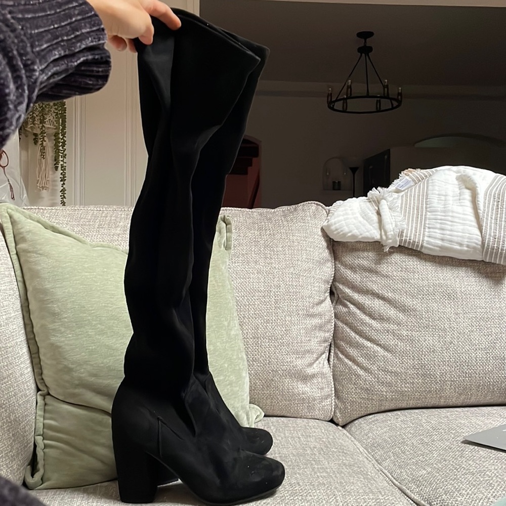 Over the knee black boots